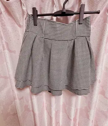 미셸 마카롱 하운드투스 체크 패턴 스커트 M 사이즈