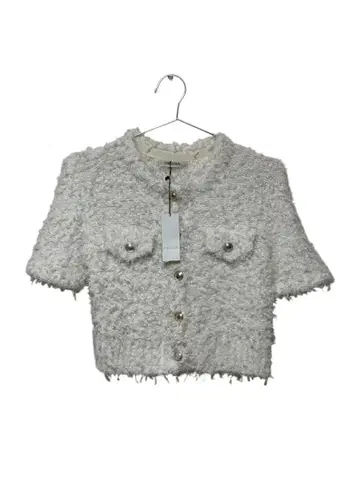 [ COCO DEAL ] 코코딜 반팔 트위드 니트탑 M