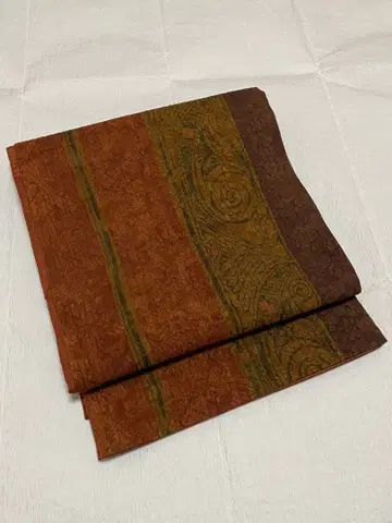 와타몬 직물 근제 순수 실크 코우케츠 양면 전통 리버서블 후쿠로 오비