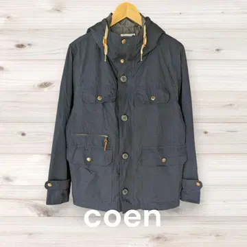 coen 후드 부착 네이비 마운틴 파카