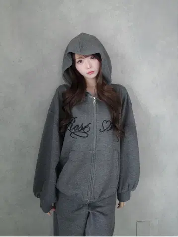 로제 뮤즈 Logo 3d embroidery hoodie 셋업