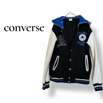 [컨버스] M 바시티 자켓 후드 부착 네이비 화이트