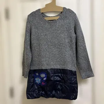 CICCARELLO 꽃무늬 자수 튜닉 그레이 네이비 M 사이즈