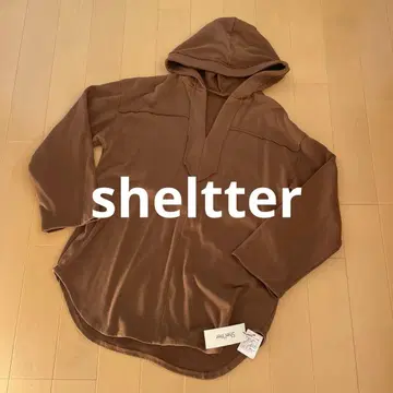 택 포함 새상품 쉘 후드 부착 티셔츠 F