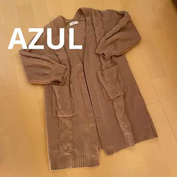 미사용 새상품 AZUL 케이블 니트 롱 가디건 F