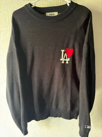 PUBLIX LA 하트 로고 블랙 스웨터