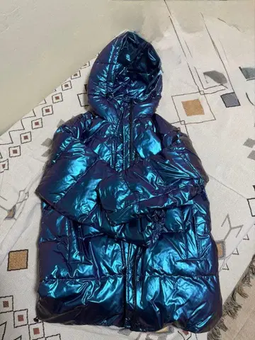 GAP 메탈릭 블루 다운 자켓 S