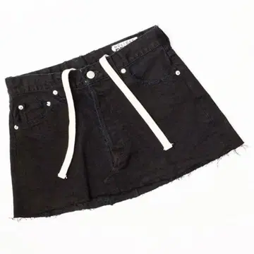 블랙 데님 미니 스커트