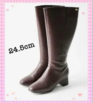 라파파 슈즈 롱 부츠 브라운 24.5 빅 사이즈 통 너비