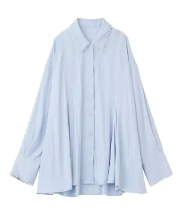 완판 코코딜 택 포함 새상품 펄 모티브 페플럼 셔츠 25AW