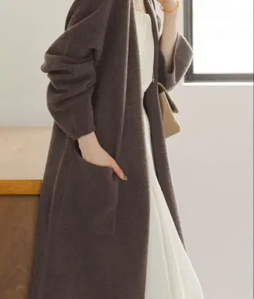 NOBLE 에어리 롱 가운 가디건