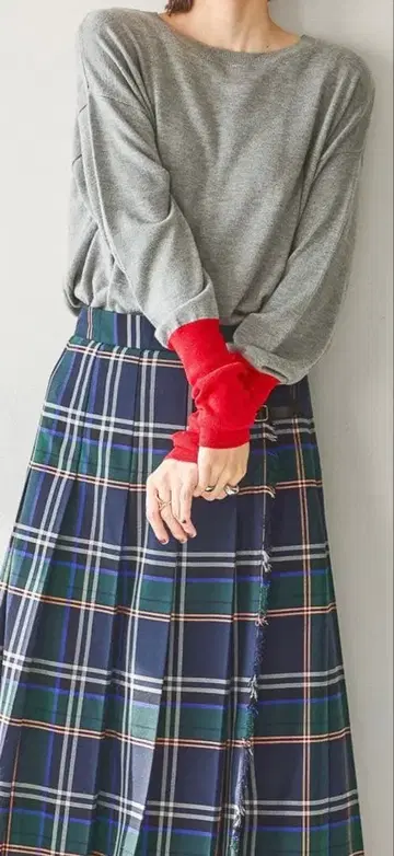 니코앤드 캐시미어 혼방 배색 니트 풀오버 M 사이즈