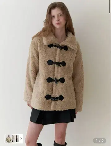 RE L Duffle fur half coat (beige)