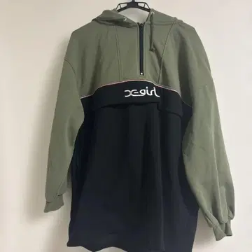 x-girl 후드 부착 후드티