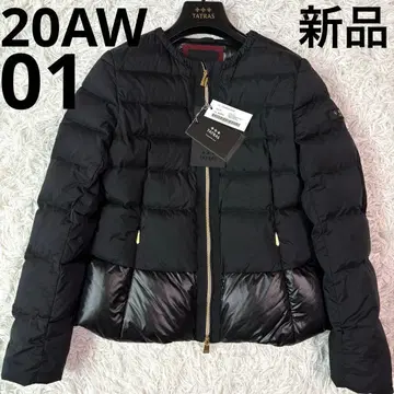 새상품/부속품 포함 타트라스 브레바 다운 코트 절개 노카라 블랙