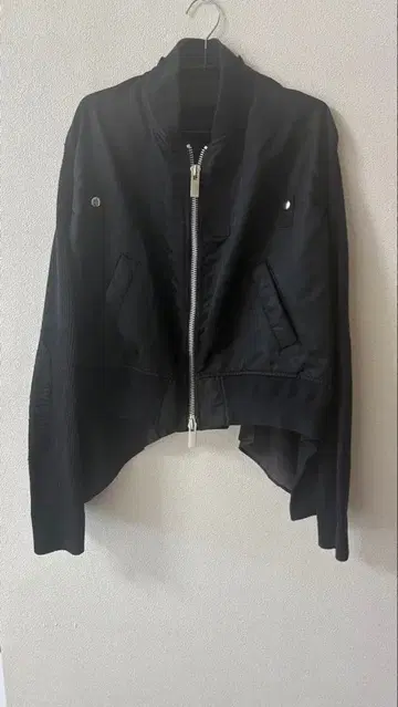 sacai 블랙 블루종 숏 기장 집업 자켓 ma-1