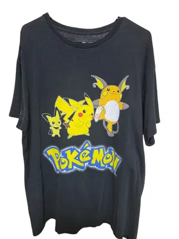 포켓몬 피카츄 T셔츠 블랙 L사이즈 닌텐도