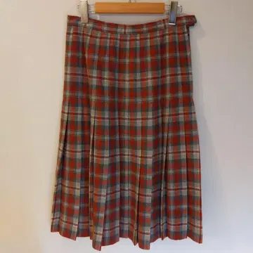 플리츠 스커트 울 체크 USA제