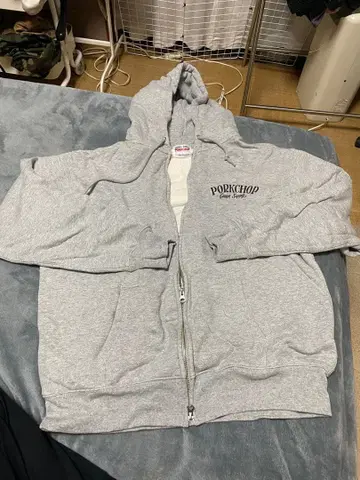 PORKCHOP 그레이 집업 후드티 L 사이즈