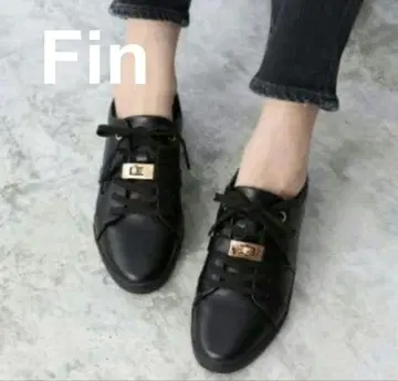 Fin 핀 골드 버클 스니커즈 블랙 저반발 쿠션