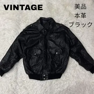 VINTAGE 가죽 자켓 A-2 G-1 블랙 천연 가죽 새상품급