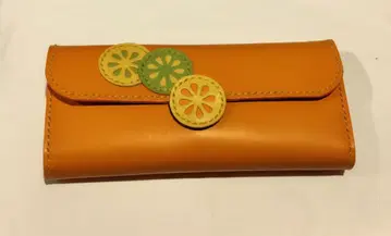 장지갑 가죽 공예 천연 가죽 귤 오렌지