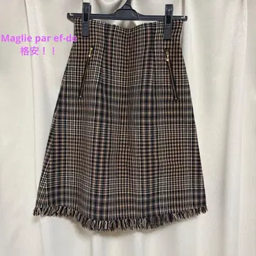 초특가! Maglie par ef-de 울 체크 스커트 icb, INED