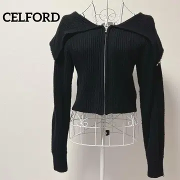 CLIFORD 펄 장식 니트 블랙 원사이즈