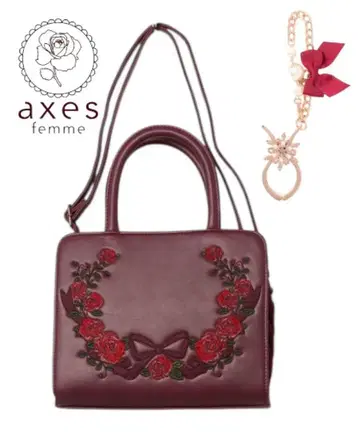 axes femme 장미 자수 백 그로브 홀더 새상품급 숄더백