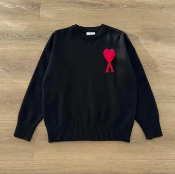 ami 크루넥 니트 스웨터 블랙