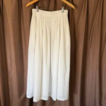 SOIL 화이트 플레어 롱 스커트