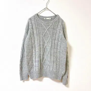 세븐 데이즈 선데이 니트 긴팔 M 그레이 심플 캐주얼 가을 겨울