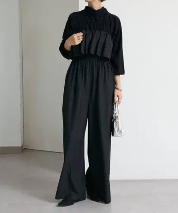 omekashi 2way 베어 프릴 올인원 블랙 38 사이즈