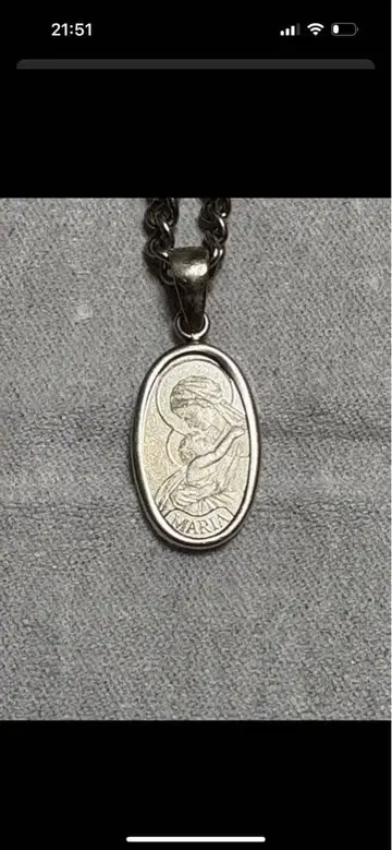 플라티나 성모 마리아 목걸이