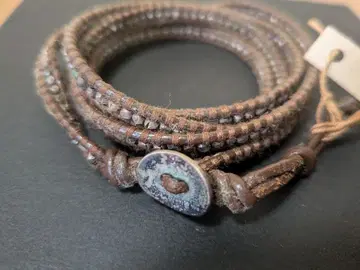 미사용 새상품 남녀 공용 [CHAN LUU] 가죽 랩 팔찌 복조리 포함