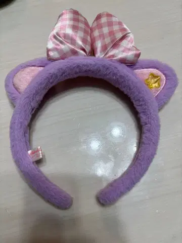 고양이 귀 리본 포함 보라색 머리띠