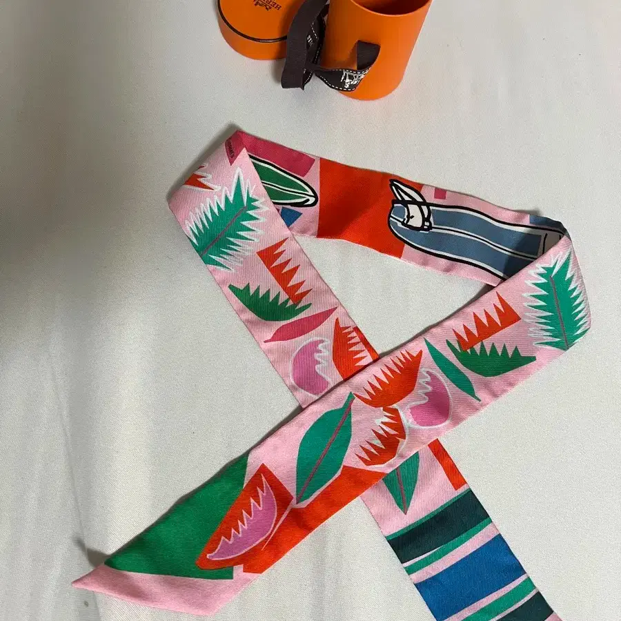 Hermes Twilly Scarf Pink Multicolor