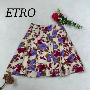 R116 M 38 에트로 꽃무늬 무릎 기장 여성용