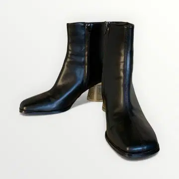 블랙 숏부츠 투명 힐 클리어 힐 와이드 힐 한국 패션