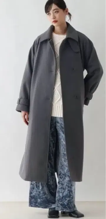 RAGEBLUE 2WAY 스탠드 카라 롱 코트 그레이