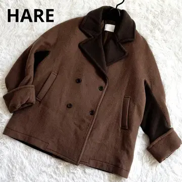HARE 하레 바이컬러 P코트 브라운