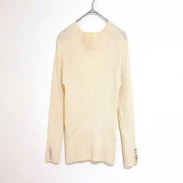 클래식 엘프 니트 M 화이트 긴팔 얇은 소재 튜닉 얇은 소재 레이온