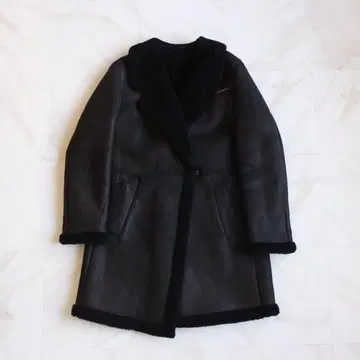 STIMULUS 다케오 키쿠치 무스탕 가죽 코트 M 사이즈 블랙