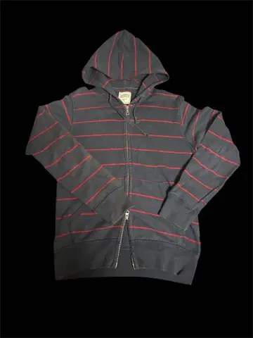 그레이와 빨간색 스트라이프 풀 집업 후드티 지퍼 후드티 Y2K