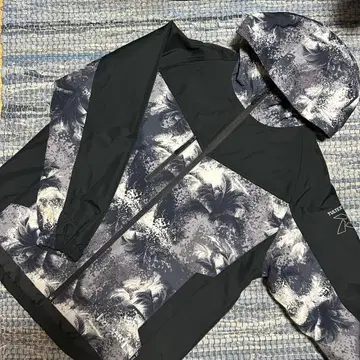 방한 TULTEX 팜 트리 패턴 나일론 자켓 L