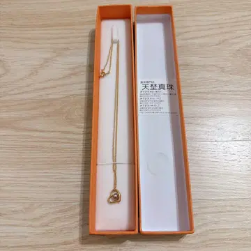 골드 하트형 펄 목걸이 박스 포함