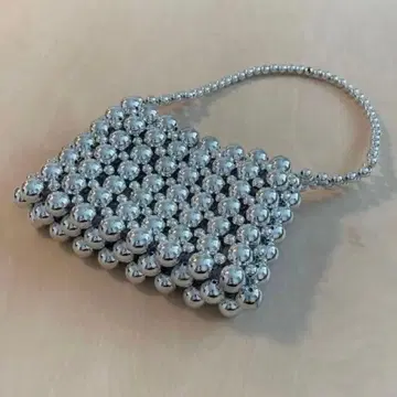 H&M 메탈 공 핸드백 실버 숄더백 파티