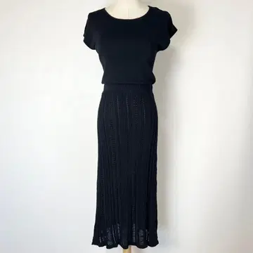 새상품급 index 인덱스 블랙 니트 원피스 허리 절개 S 월드