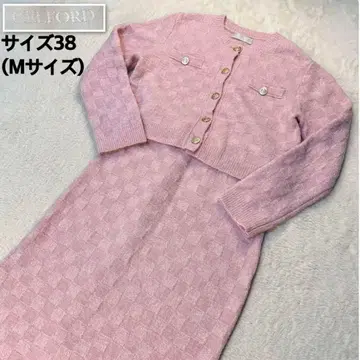 셀포드 니트 가디건 스커트 셋업 핑크 사이즈 38