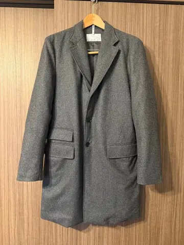 EDIFICE 그레이 체스터 코트 다운 울